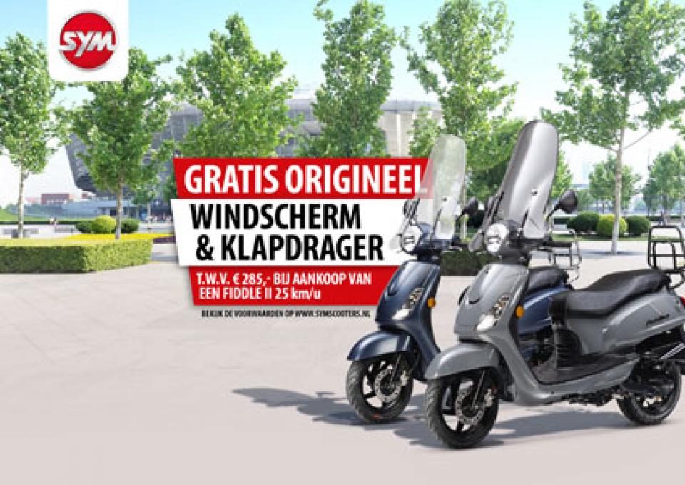 Tot €285.- accessoire korting bij aankoop van een Sym Fiddle II 25km Tot €285.- accessoire korting bij aankoop van een Sym Fiddle II 25km