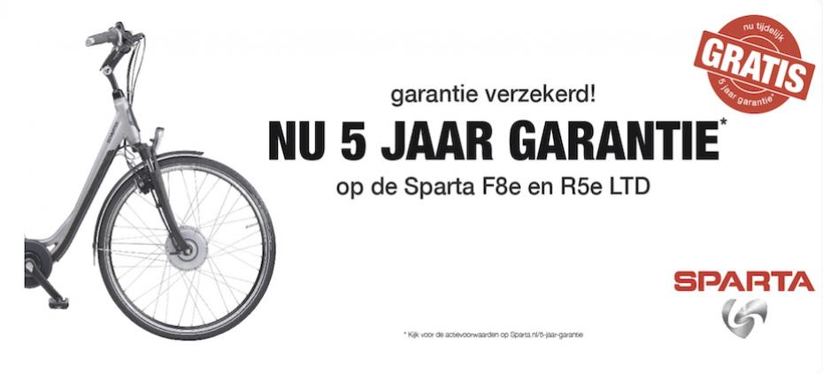 GRATIS 5 JAAR GARANTIE BIJ DE SPARTA F8E LTD